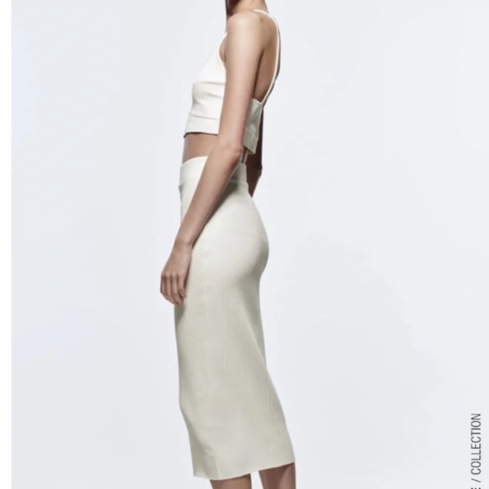 Zara Cream Midi Skirt - Picture 4 of 7